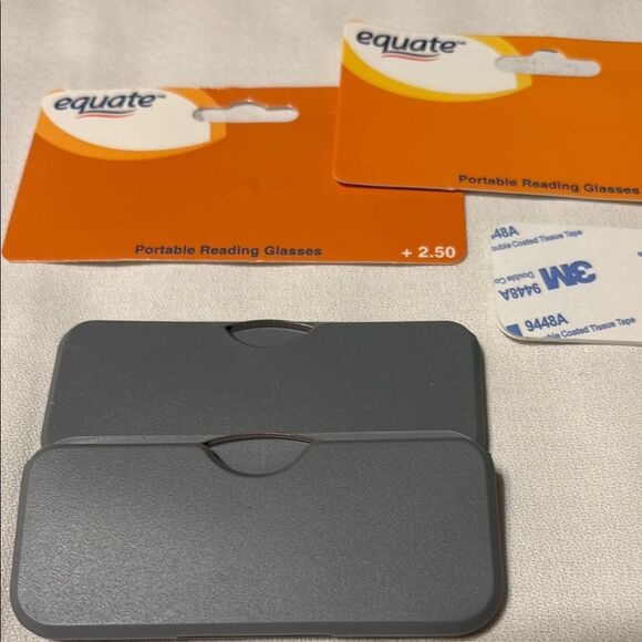 Equate Portable +250 Reading Glasses TWO pair w/one adhesive-auto, etc storage - Picture 5 of 5